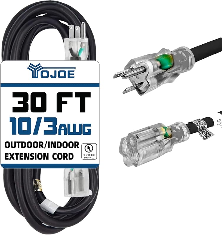 Cable extensión 30 ft 15A negro resistente