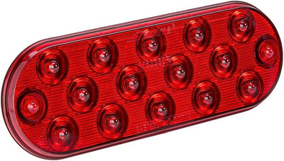 Luz LED ovalada perfil delgado roja parada giro