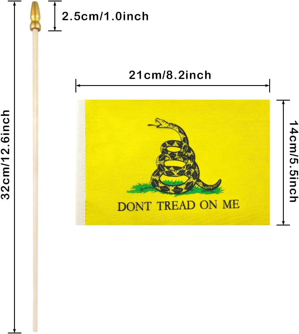 Bandera mini gadsden poste madera lanza set 12