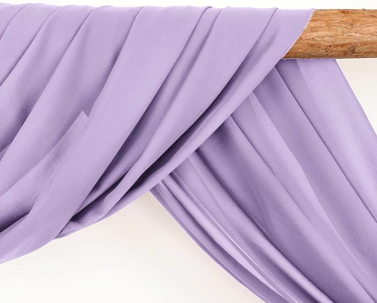 Cortinaje arco boda 2 paneles 30x18pulg gasa lila