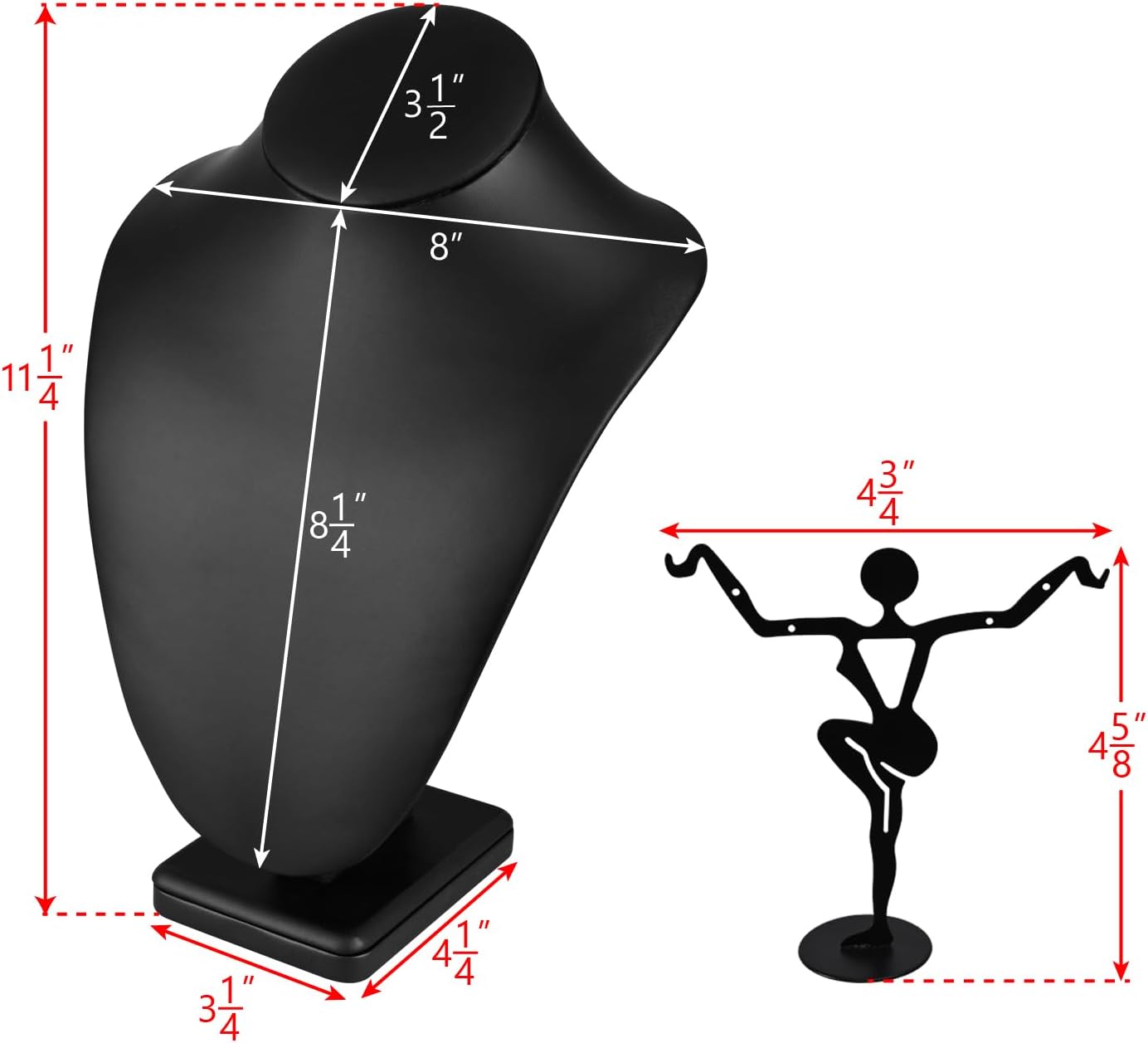 Set 12 Pzas Soporte Joyas Piel Sintética Negra