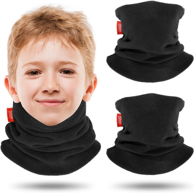 Calentador cuello niños paquete 2 forro polar doble capa invierno