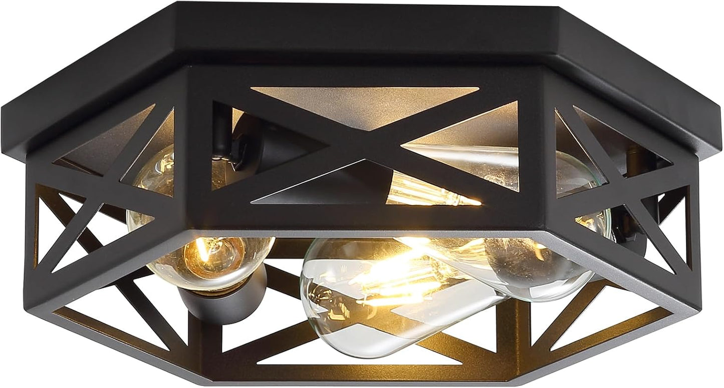 Lámpara techo negro 13pulg 3 luces empotrado cocina dormitorio