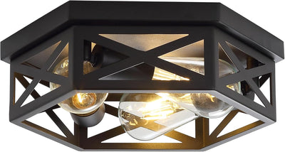 Lámpara techo negro 13pulg 3 luces empotrado cocina dormitorio