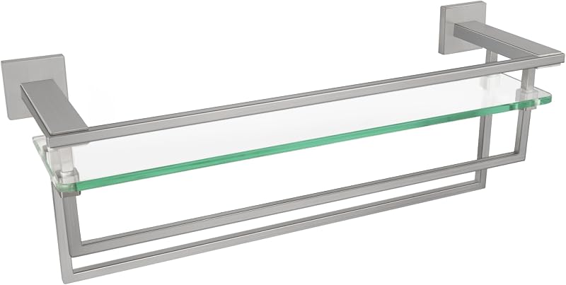 Estante baño flotante vidrio 20" acero inox