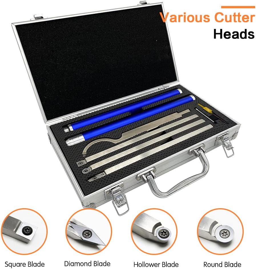 Set herramientas torneado madera punta carburo cuello cisne