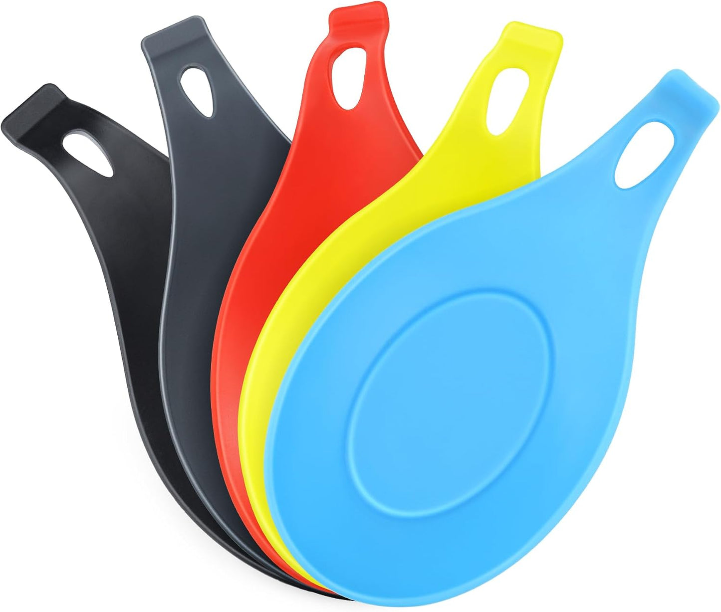 Soporte cuchara cocina silicona pack 5 resistente calor