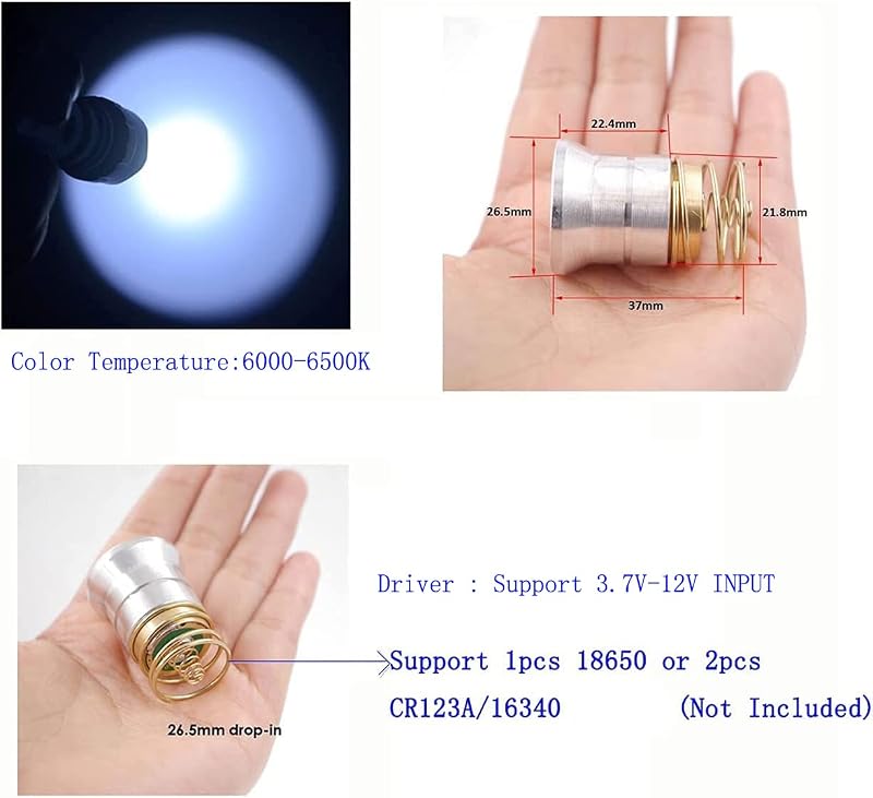 Lámpara LED táctica portátil 1200 lúmenes con sujetador