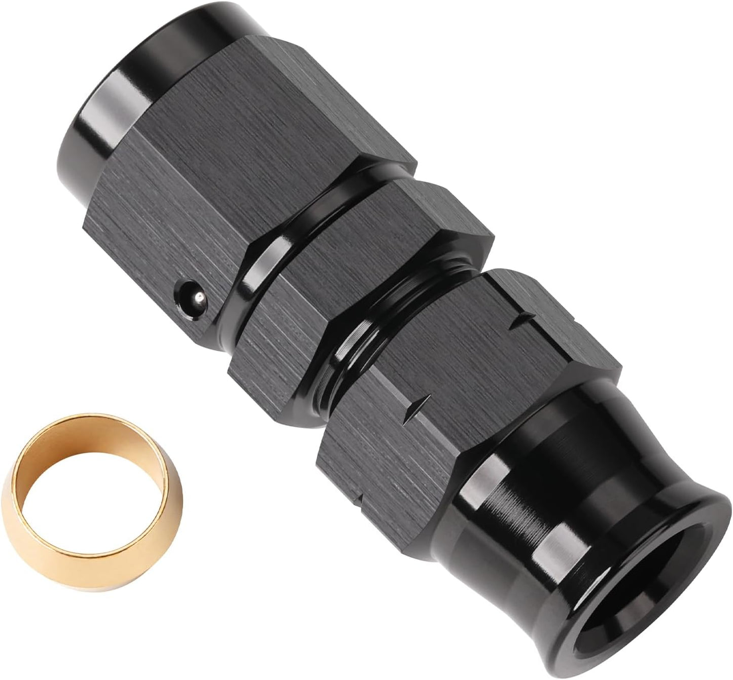 Adaptador compresión aluminio negro 6an a 3/8