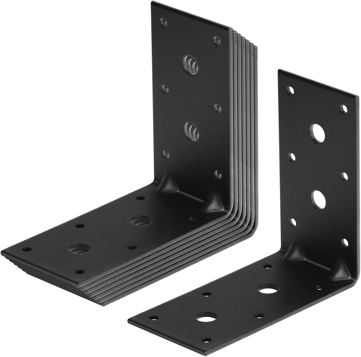 8 Soportes L Acero Negro 4-1/2x4-1/2pulg Refuerzo Esquina Madera