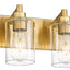 Lámpara baño 4 luces oro cepillado pantalla vidrio