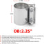 Abrazadera escape 2.25" acero inox 2 Pzas