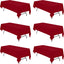 6 Pzas Manteles Mesa 60x126pulg Tela Lino Borgoña