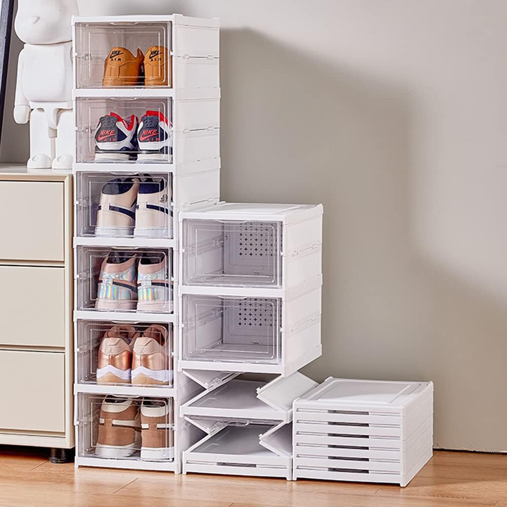 Zapatero 6 niveles plástico transparente plegable apilable