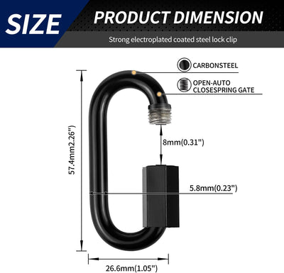 Enlaces cadena 2.3pulg grado marino 5 eslabones 1/4pulg 900lb