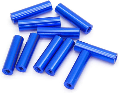 10 Pzas Separador Aluminio Anodizado Azul