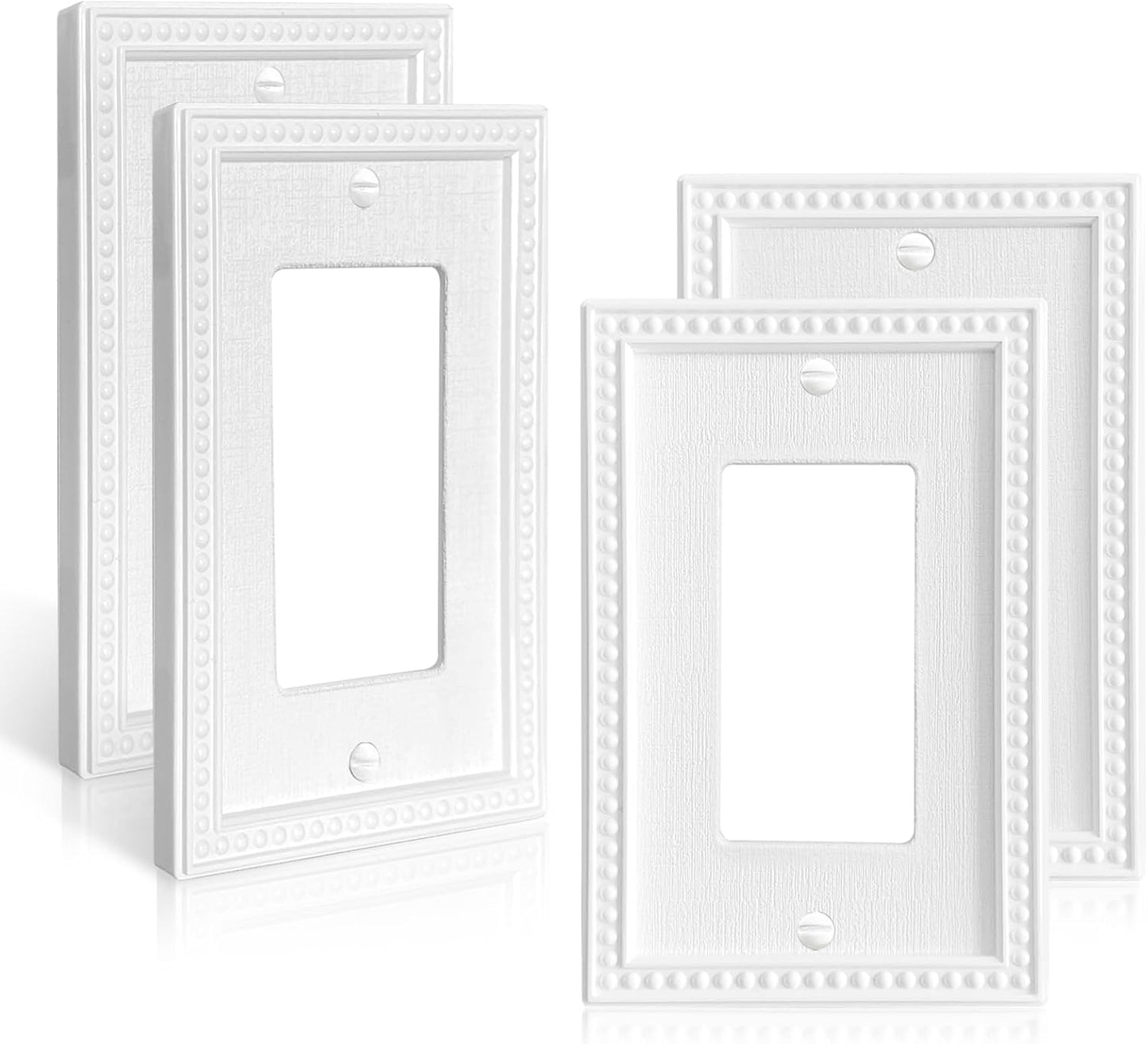 Placa decorativa para tomacorriente blanco puro estilo clásico