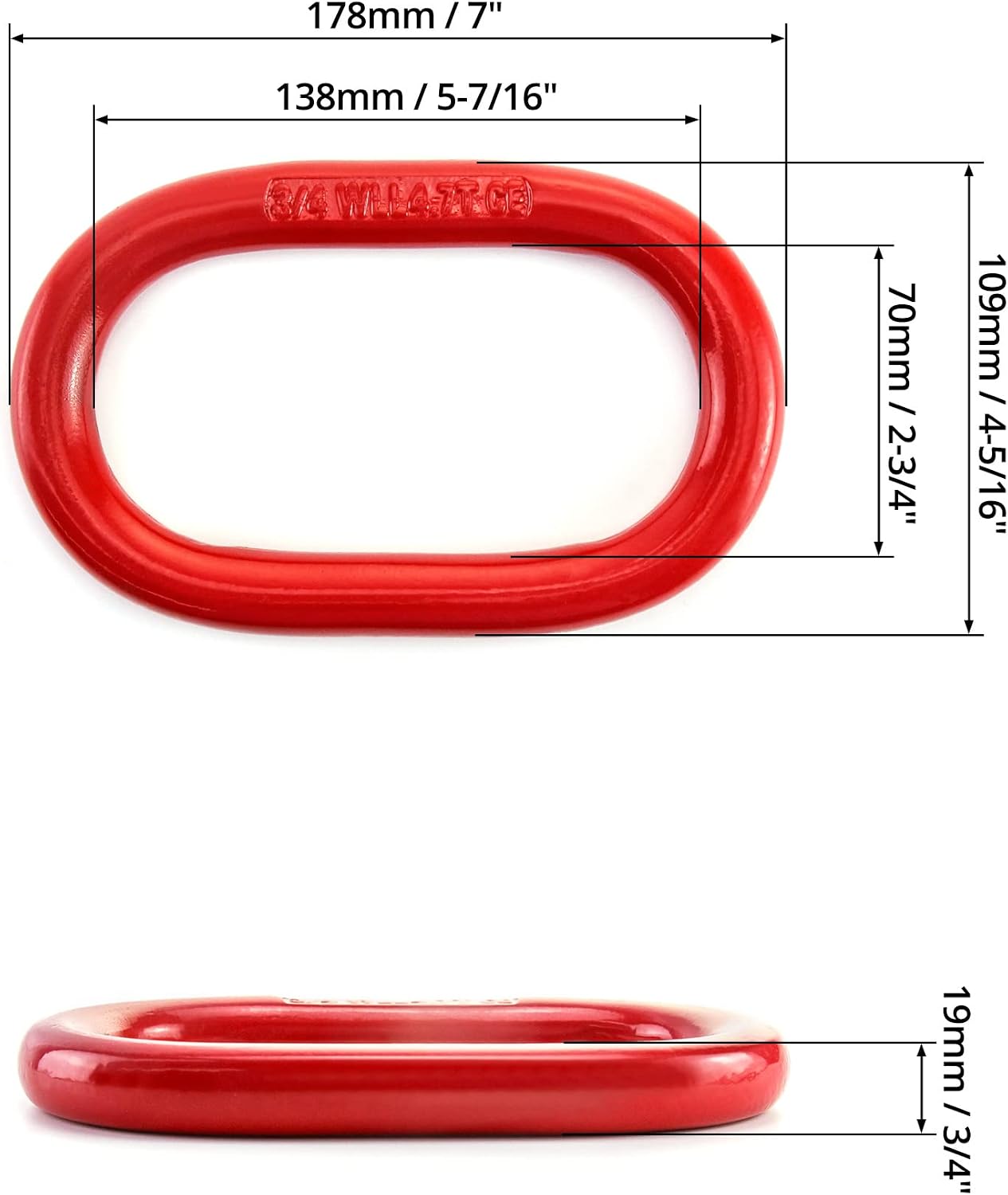 Anillo elevación cadena acero grado 80 5/8" 2 Pzas rojo