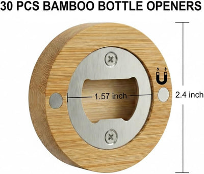 Abrebotellas magnéticos de madera natural a granel