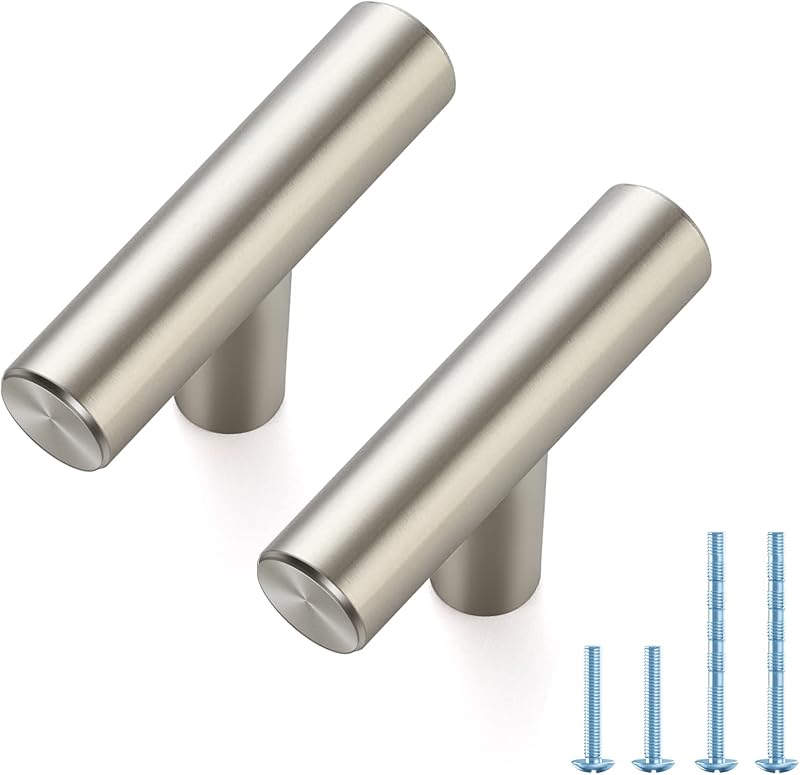 10 Tiradores Cajón Acero Inox 2pulg Níquel Cepillado