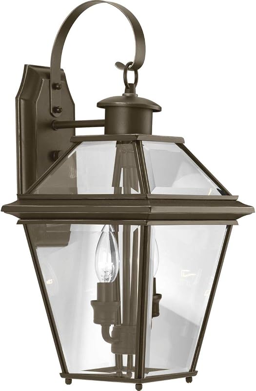 Farol pared bronce aceitado con dos luces