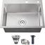 Fregadero cocina 23pulg acero inox utilitario