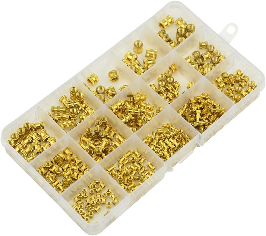 Kit 370 Pzas Tuercas M2-M5 Latón para Impresión 3D