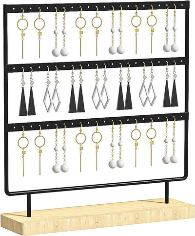 Árbol almacenamiento aretes aro 3 niveles negro