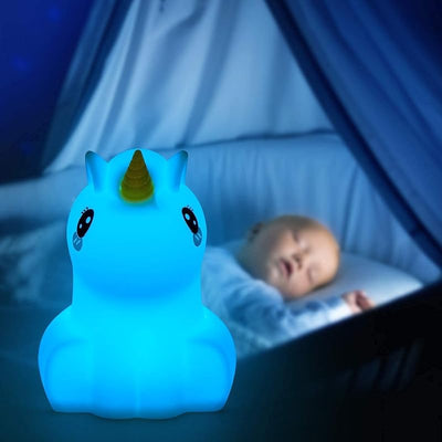 Luz nocturna unicornio LED suave 9 colores