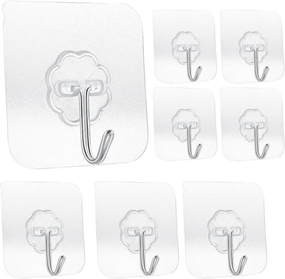 Ganchos adhesivos transparentes 30lb set 8