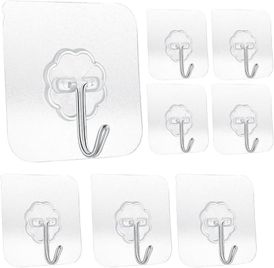 Ganchos adhesivos transparentes 30lb set 8
