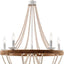 Candelabro madera 5 luces estilo rústico francés 26"