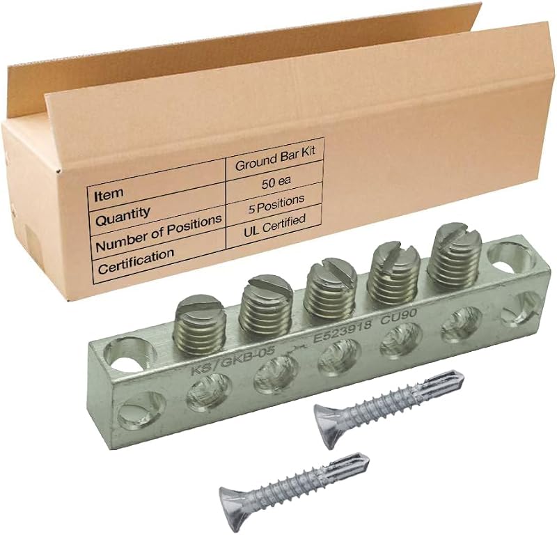 Kit barra tierra aluminio 4 AWG 50 unidades