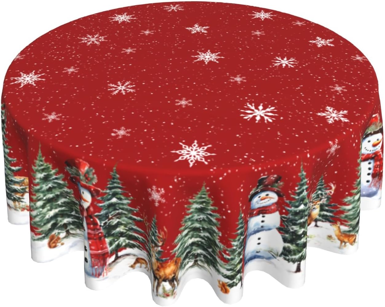 Mantel navideño 60pulg poliéster con muñeco y reno