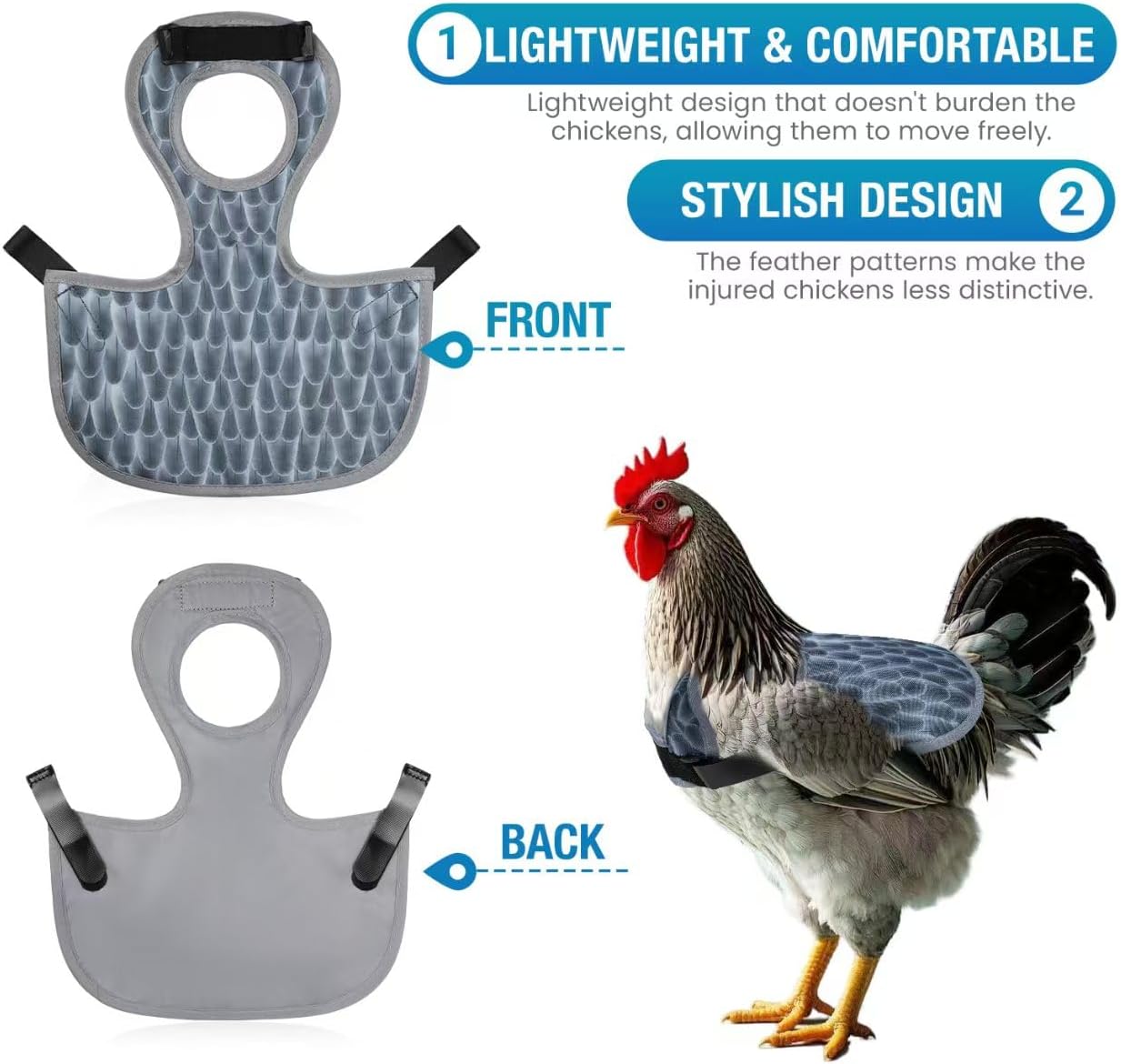Sillín gallina con correa ajustable para apareamiento negro