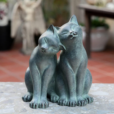 Estatuas gatos poliresina decoración jardín 8.9x8.3x10.9pulg