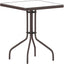 Mesa auxiliar cuadrada 23.5pulg metal vidrio bronce
