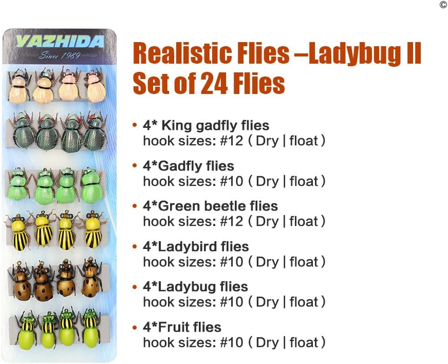 Kit moscas secas para pesca Panfish Crappie Bluegill