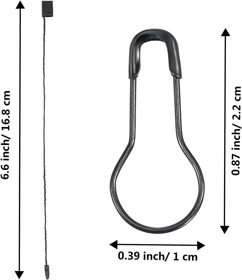 500 Pzas Cadena Etiquetas Colgantes Negro 6.6" Cuerda Nailon