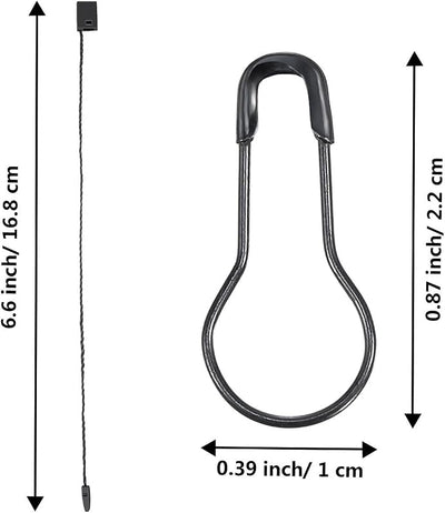 500 Pzas Cadena Etiquetas Colgantes Negro 6.6" Cuerda Nailon