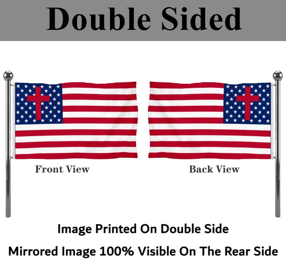 Bandera cristiana 3x5ft poliéster doble costura ojales latón