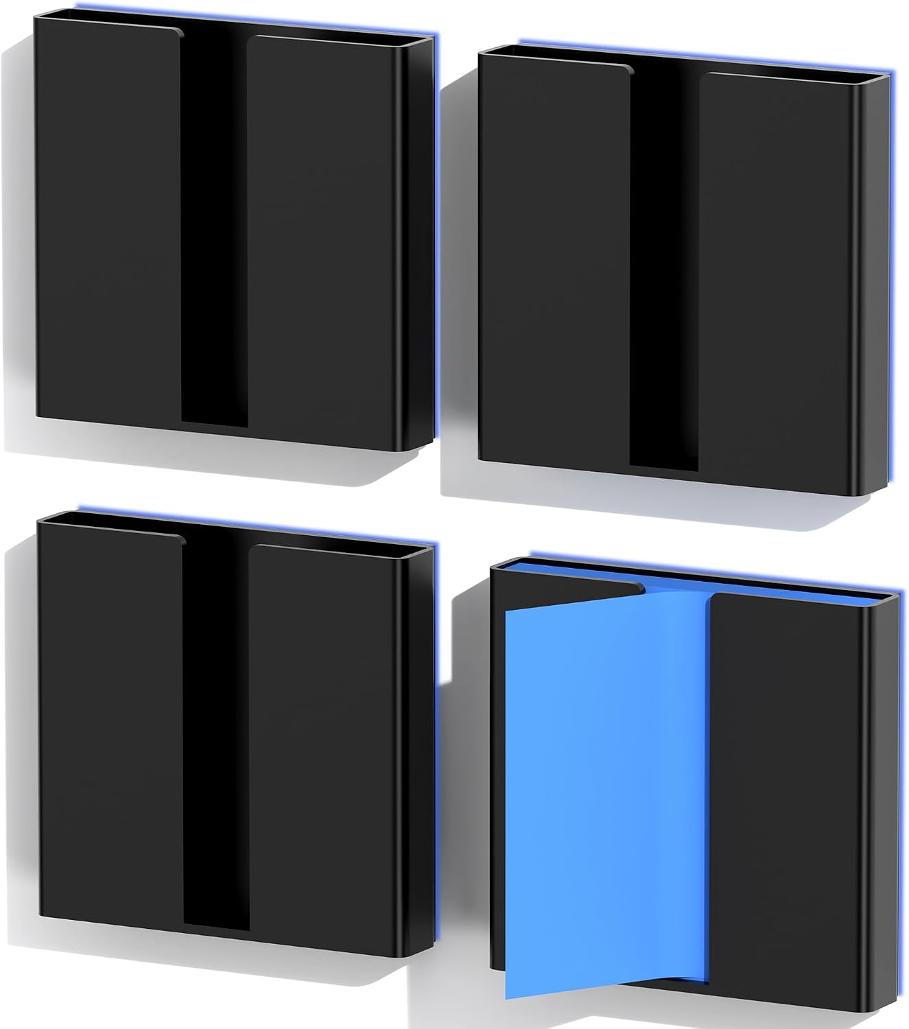 4 Dispensadores Notas Adhesivas Magnéticas 3x3" Negro