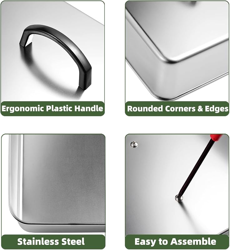 Cubierta parrilla acero inox 13x11.2pulg set 2