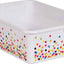 Cubo almacenamiento plástico confeti