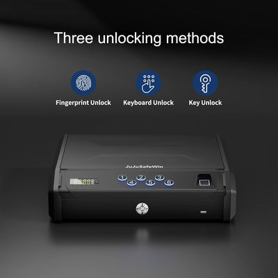 Caja fuerte biométrica 4 s con huella, PIN y llave LCD para hogar