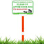 Letrero aluminio Clean Up After Your Dog 14x10" estaca 37"