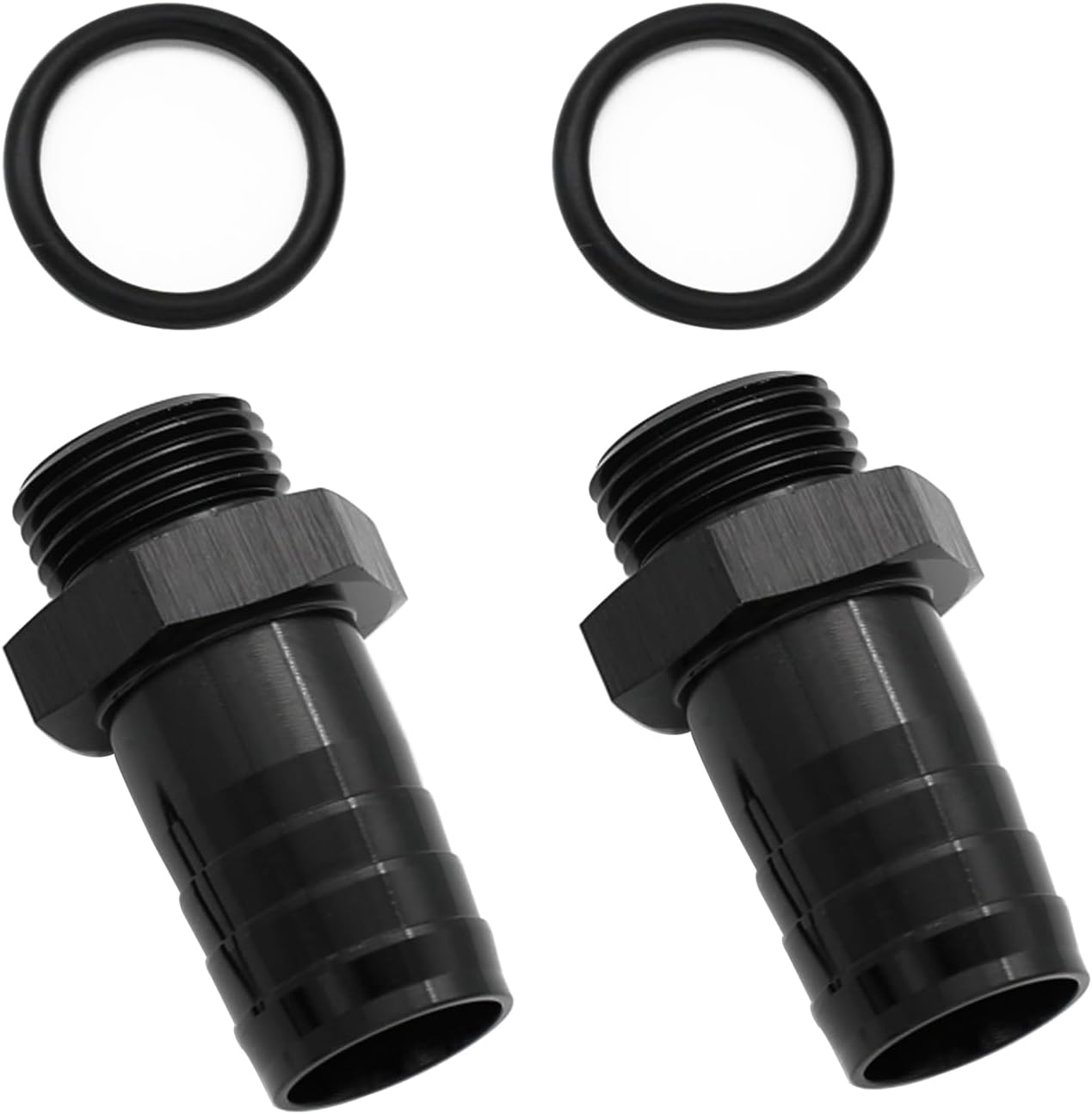 2 Unids Adaptador Manguera Aluminio Negro 19mm