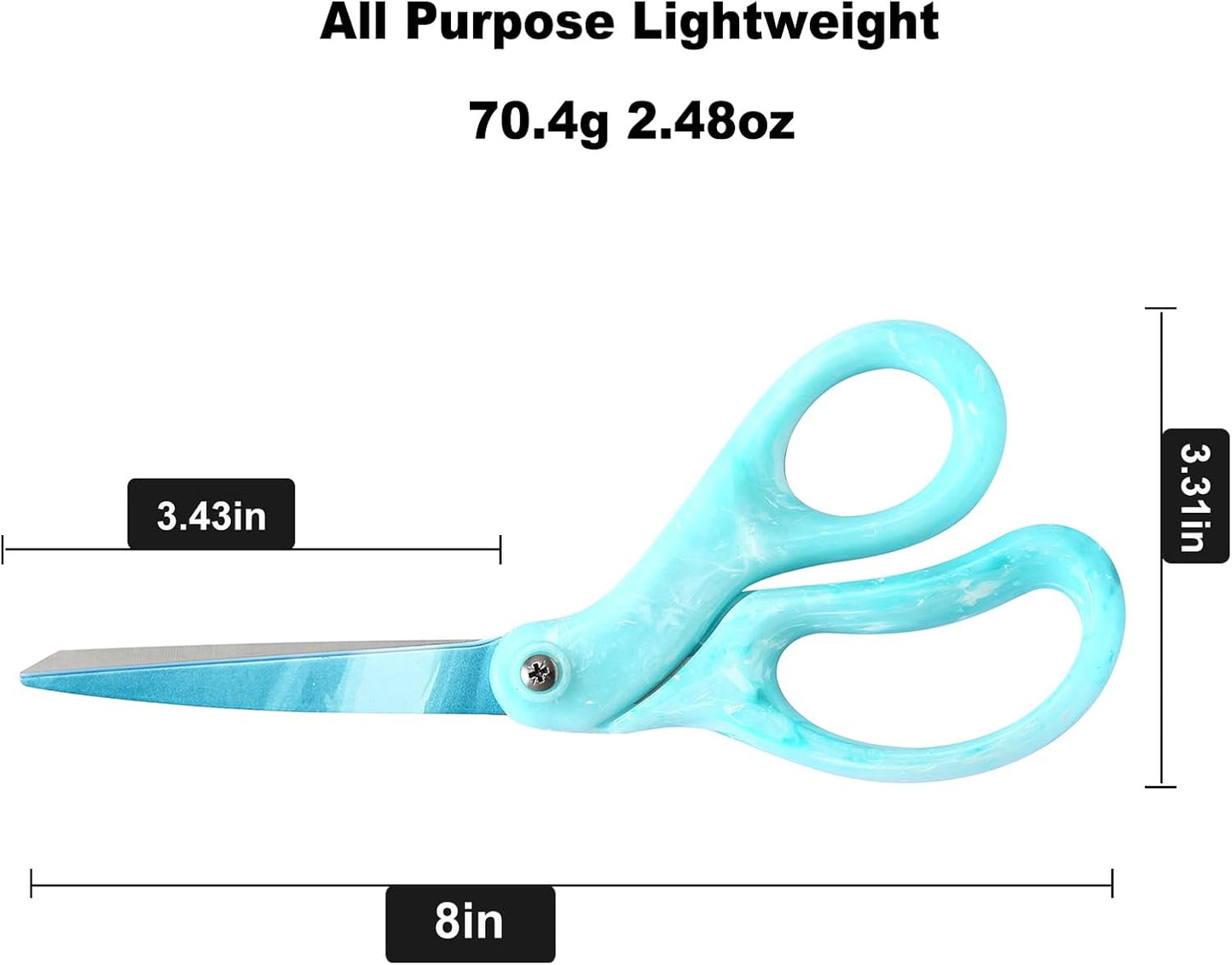 Tijeras acero inox 8pulg verde degradado agarre cómodo