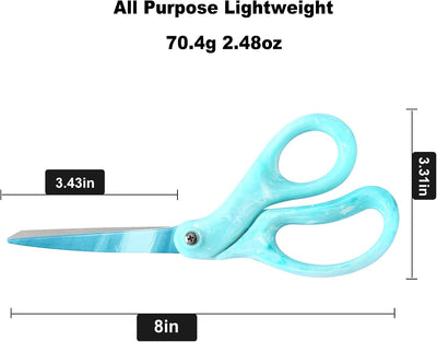 Tijeras acero inox 8pulg verde degradado agarre cómodo
