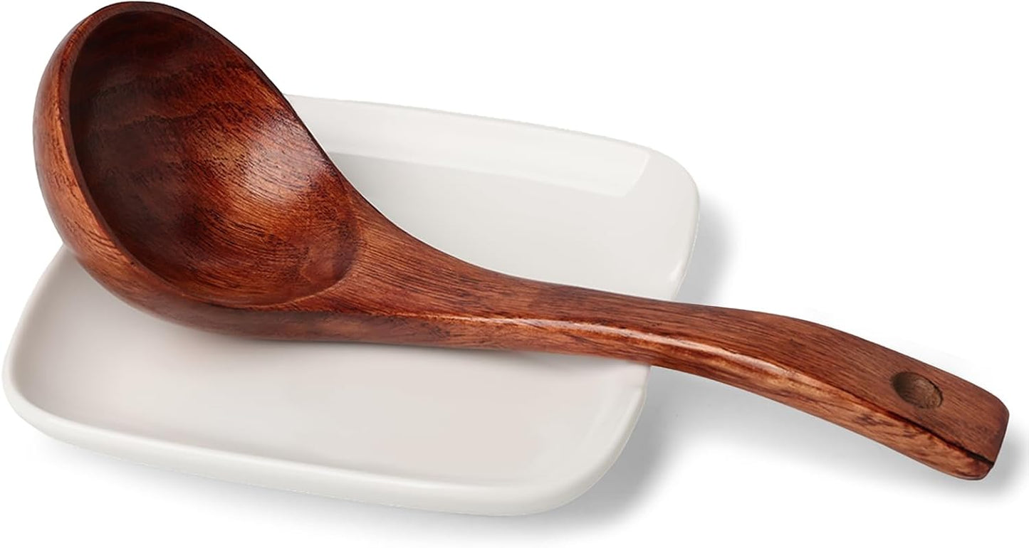 Soporte cuchara cerámica encimera cocina 4.75pulg blanco